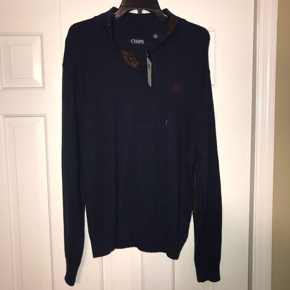 Men’s L Chaps Mock neck Button up pullover sweater